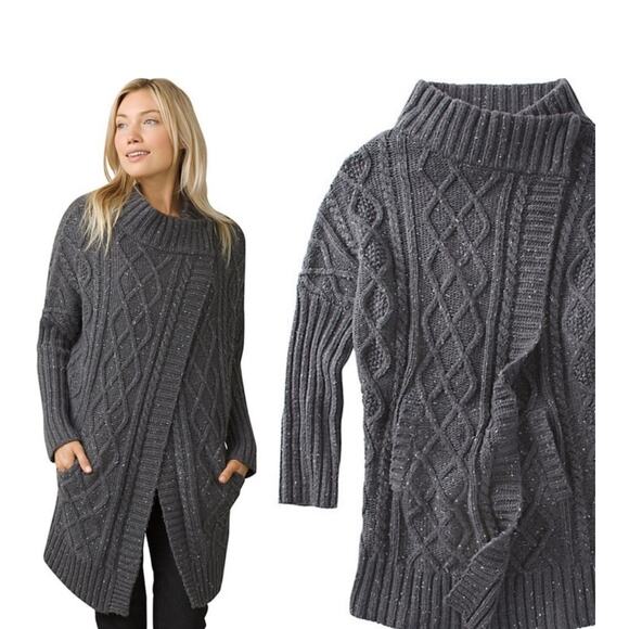NWT prAna Delaney Duster Coal Sweater Women's Size M - Picture 1 of 9
